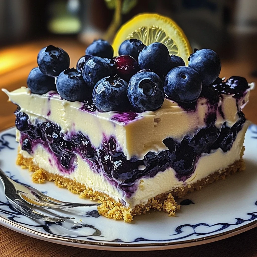 No-Bake Lemon dazzling Blueberry cream Cake