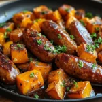 Sausage and Sweet Potatoes with Honey Garlic Sauce