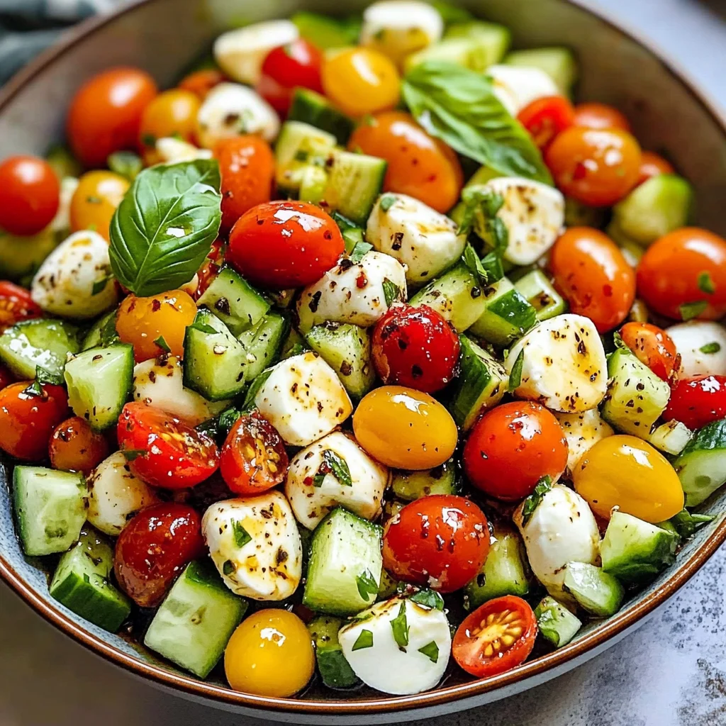 Tomato Cucumber Mozzarella Salad