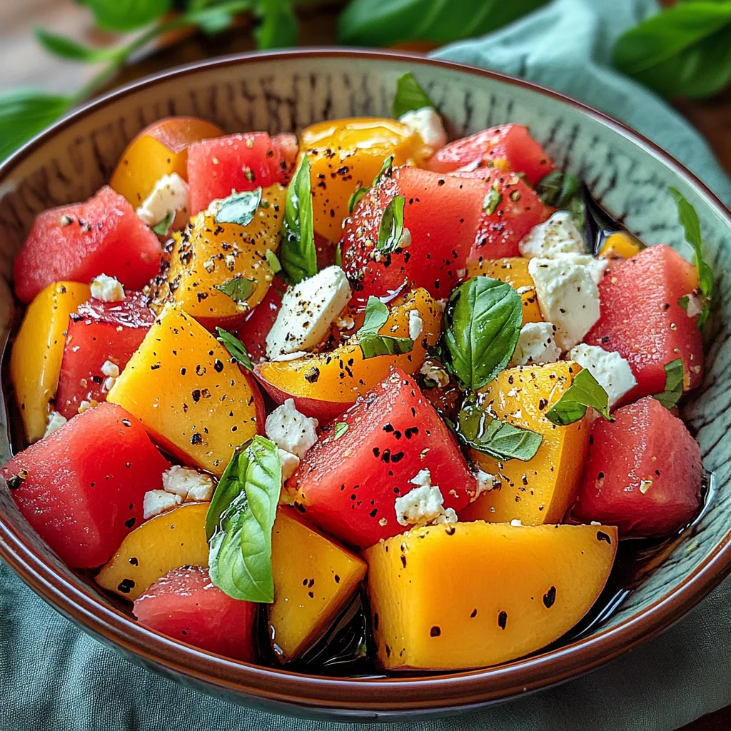 Watermelon Peach Salad – A Refreshing Gourmet Salad